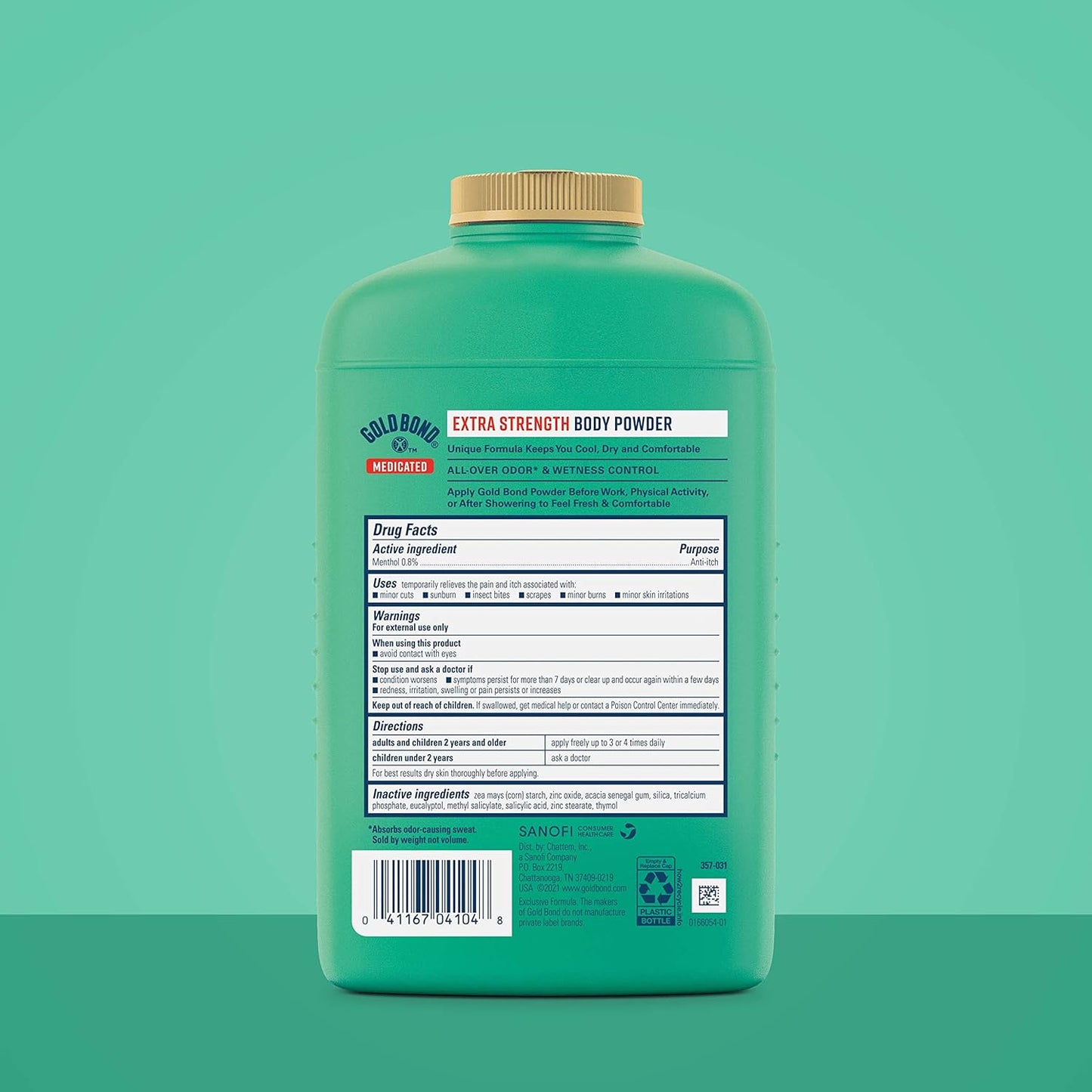 Gold Bond Medicated Talc-Free Extra Strength Body Powder, 10 oz., for Cooling, Absorbing Itch Relief (Pack of 2)