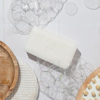 HARP Anti-Aging Body Wash Bar With Retinol + Niacinamide, Vitamin E, Hyaluronic Acid. 100% Syndet Base. Soap/Lye/Dyes and preservative-free. Non-comedogenic. FRAGRANCE FREE. 5oz