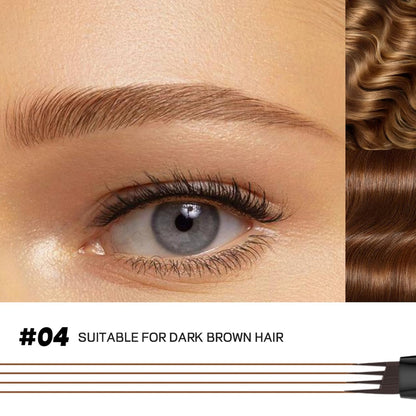 2 Pack Eyebrow Pen, Waterproof Microblading Eyebrow Pencil, 4 Tip Precise Eye Brow Makeup Pen for Women to Effortlessly Create Hair Like Natural Brows, Non Dry Out and Last All Day (Natural Brown)