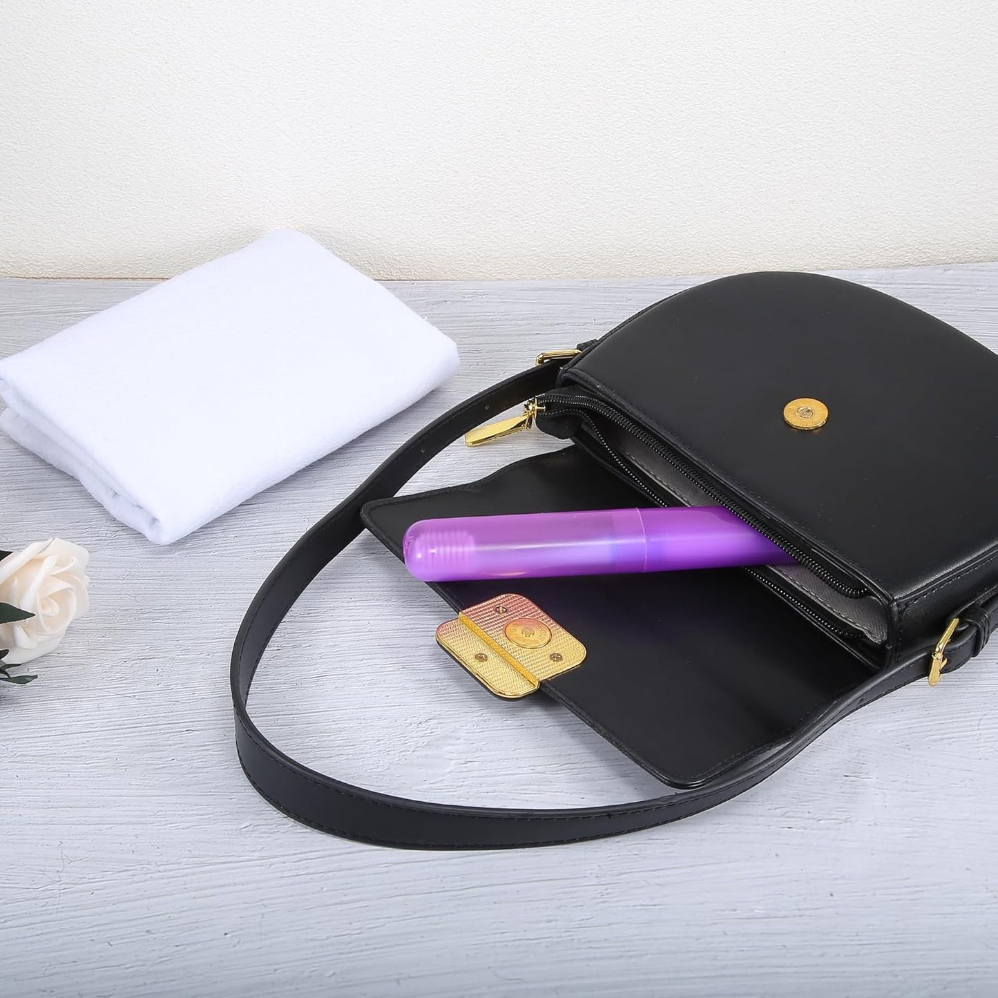 VOCOSTE 2 Pcs, Toothbrush Travel Case, Plastic, Lightweight, Purple, 7.48"x1.06"