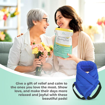 Microwavable Heating Pads for Lower Back, Neck, and Shoulder Pain Relief - Moist Microwave Heating Pad for Muscles and Joints - Microwave Hot Pack Heat Pad for Cramps -3 Heat Pack Blue