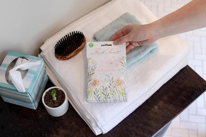 WILLOWBROOK | Fresh Scents Scented Sachet Packet | Baby Powder | Air Freshener Bags for Drawers, Closets, Cars | 6 Pack | Long Lasting Home Fragrance