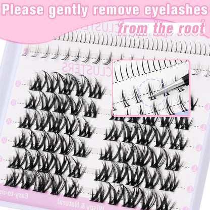 Lash Clusters With Bottom Lash Clusters Doll Eyelashes Cluster Lashes Natural Look DIY Lash Extension Lashes 118 Pcs Left&Right Cluster Eyelashes Extensions Wispy Lashes Fluffy Eyelash Clusters