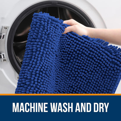 OLANLY Bathroom Rugs 30x20, Extra Soft Absorbent Chenille Bath Rugs, Rubber Backing Quick Dry, Machine Washable Bath Mats for Bathroom Floor, Tub and Shower, Home Decor Accessories, Royal Blue