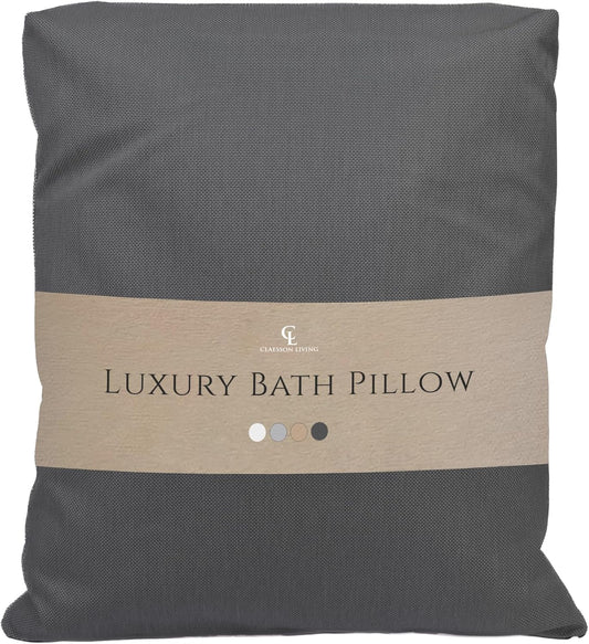 Luxury Bath Pillow for Tub - Thick and Comfortable Bathtub Pillow Support for Head and Neck and Back - Washable Quick-Drying Bath Pillows - Bath Cushion for Home Spa - Fits Any Bathtub - Dark Gray