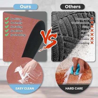 Diatomaceous Earth Bath mat Bathroom Rugs Super Absorbent Quick Dry Non Slip Bath Mat Thin Bathroom Floor Mats Fit Under Door-Shower Rug for in Front of Bathtub Shower, Brown, 15.7"x35.4"