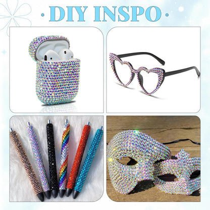 6000Pcs Resin Rhinestones for Bedazzling with 3Pcs B7000 Jewelry Glue, 1 Box AB Flatback Rhinestones for Crafting Crafts DIY, Crystals Gems for Clothing Shoes Tumblers Nail Art Makeup