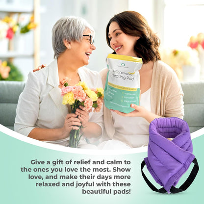 Microwavable Heating Pads for Lower Back, Neck, and Shoulder Pain Relief - Moist Microwave Heating Pad for Muscles and Joints - Microwave Hot Pack Heat Pad for Cramps -3 Heat Pack Purple
