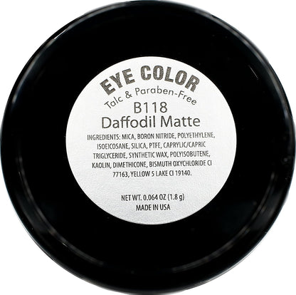 Daffodil Matte Muted Yellow Gold Soft Pressed Powder Single Vegan Eyeshadow; Talc, Paraben & Cruelty Free