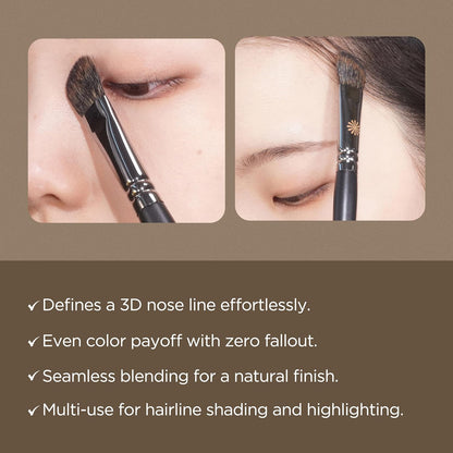 Piccasso 201 Nose Shading Brush – Soft Hair Makeup Brush for Nose Shaper and Face Makeup, Small Angled Brush for Precise Contouring and Blending, Korean Professional Beauty Tool for Daily Use