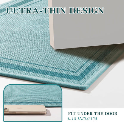chakme Bathroom Rugs Mat 32x17, Ultra Thin Non Slip Bath Mat Quick Dry Absorbent Bath Mat for Bathroom Floor, (Light Blue, 32"x17")