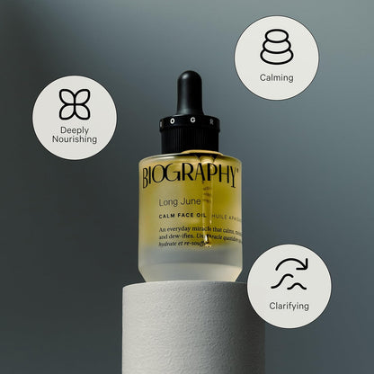 Biography Long June Quieting Face Oil, 30ml - Natural Smoothing & Clarifying Dry Oil. Clarifying, Moisturizing & Hydrating Beauty Facial Oil for Women w/Camellia, Vitamin E & Marula