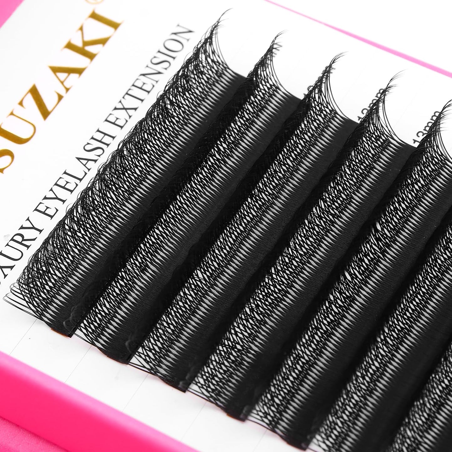 Lash Extensions Double Tips 3D Eyelash Extensions W Shape 0.07mm Thickness D Curl 12mm Premade Fans Easy Fan Volume Matte Black Crisscross Eyelashes(W-3D-Double Tips-0.07-D,12mm)