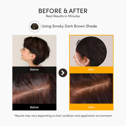 Instant Permanent Hair Color Dye Shampoo Ampoule - Paraben-Free, 5-Minute Easy and Fast Coloring, Keratin & Collagen, Made in Korea (Dark Brown)