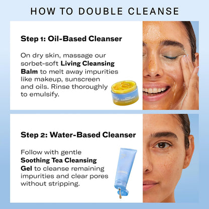 Then I Met You Soothing Tea Cleansing Gel, Hydrating Water-Based Face Cleanser with Fermented Rice Water & Green Tea, Vegan & Clean Skincare, 3.38 oz