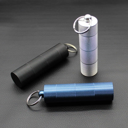 PPFISH Portable Daily Pill Case, 3 Compartments Anti-Skid Aluminum Alloy Waterproof Pill Box Dispenser, Small Pocket Pill Container, Keychain Pill Fob, Travel Pill Holder for Men Women