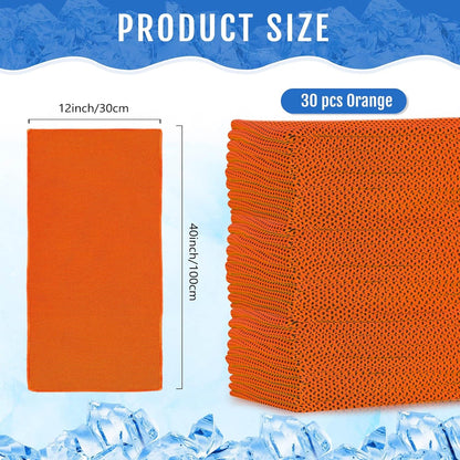 Hosuly 30 Pack Cooling Towels, 40"x12" Ice Breathable Soft Chilly Sweat Rag Microfiber Workout Rags for Gym Cooling Towels for Neck and Face for Yoga Golf Sport Running