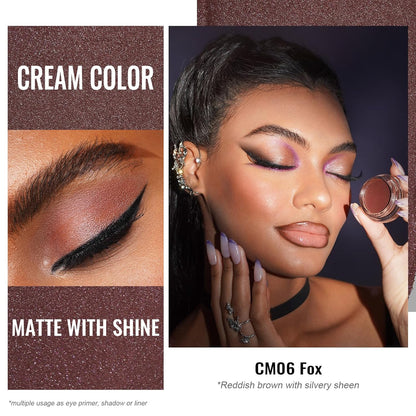 Oulac Matte Eyeshadow 3-in-1 Eyeshadow Eye Primer&Eyeliner Highly Pigmented Waterproof Smudge-proof Long Lasting Wear Smooth&Blendable Formula for Natural Look,Vegan & Cruelty-Free,CM06