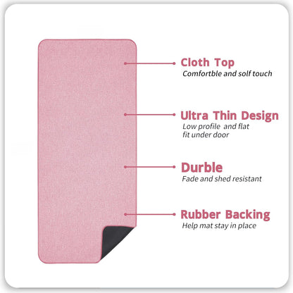 Bath Mat,Ultra Thin Bathroom Runner Rugs,Large Bath Mats for Bathroom,Quick Dry,Non-Slip,Machine Washable,Low Pile,Bath Rug,Shower Outside,Sink,Home Decor Accessories.Pink,2'x5'（24x60inch）
