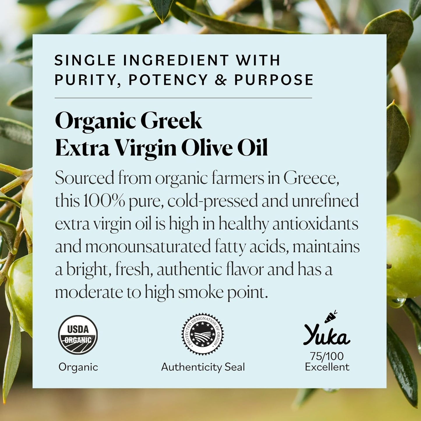 Sky Organics - Organic Extra Virgin Olive Oil, 16 fl oz - Cold Pressed & Unfiltered - Bright, Fresh, Authentic Flavor - Sourced from Farmers in Greece - 100% Pure - Kosher - Natural, Vegan, & Soy Free