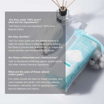 Shino natural square cotton pads,