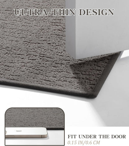 chakme Bathroom Rug Sets 2 Piece, Ultra Thin Bath Mat Quick Dry Bath Mat Set, Absorbent Bath Mat for Bathroom Non Slip Machine Washable, (Dark Grey, 2 Piece)