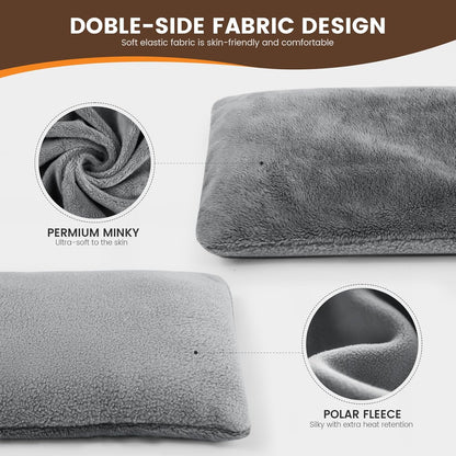 Microwave Heating Pad with Washable Cover, 6.5 X 12“ Microwavable Heating Pads for Neck and Shoulders and Back, Warm Compress for Knee, Muscles, Joints, Wrist, Abdomen (Gray)