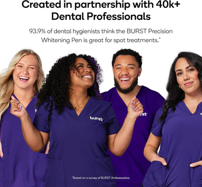 Burst Precision Whitening Pen, 9% HP, 45 Whitening Treatments, Enamel Safe, Vegan, Paraben Free, Delicious Flavor, 1 Count