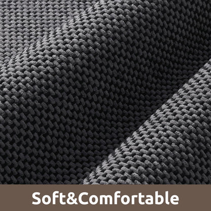 AMOAMI Chenille Bath Mat Super Absorbent Bathroom Mat Quick Dry Low Pile Bath Mats for Bathroom Washable Rubber Backed Bathroom Runners Fit Under Door, Front of Bathtub, Sink, Darkgrey&Black 24"x70"