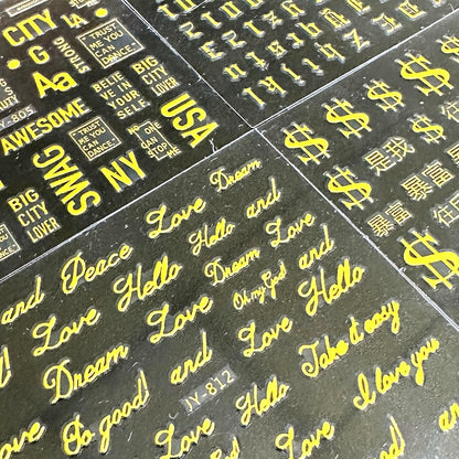 30 Sheets Gold Nail Stickers Decals Gold Star Line Nail Decals 3D Self-Adhesive Nail Art Stickers Flower Butterfly Nail Supplies for DIY Acrylic Nails for Women