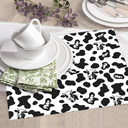 Cow Print Dish Drying Mat for Kitchen Counter Black White Decorative Dish Drainer Rack Mats 16x18 Inch Absorbent Reversible Drying Pad