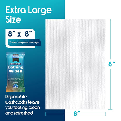 Adult Wet Wipes Body Wipes | Adult Wash Cloths Extra Large, Bathing Wipes for Incontinence, 8"x12"