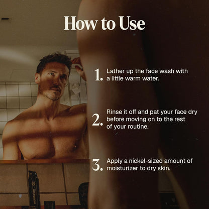 Black Wolf Face Wash and Oil-Free Moisturizer Gel Bundle for Oily Skin, Deep Clean- 2pc Bundle- Charcoal Powder and Salicylic Acid Reduce Acne Breakouts and Cleanse Your Skin- Gift Set for Men