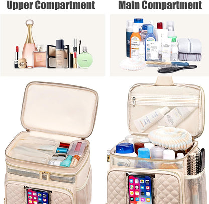 Large Leather Toiletry Bag for Women Men,Bathroom Bag,Water Resistant Portable Shower Caddy for College Dorm,Hanging Toiletry Bags for Traveling,Gym Camping Cruise Ship Travel Essentials Shower Bag