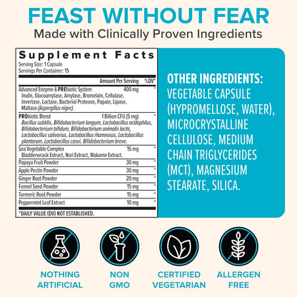 Zenwise Health Digestive Enzymes and Bromelain for Gut Health - Probiotic Multi Enzymes with Prebiotics and Probiotics for Women and Men for Digestive Health and Bloating Relief for Digestion -15 CT