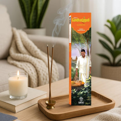 APPU'S Gandhadagudi Forest Sandalwood Incense Sticks – 100g | Handmade, Toxin-Free, Long-Lasting Fragrance | Natural Resin Aroma for Meditation, Yoga & Home Use