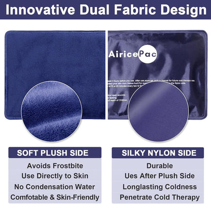 Ice Packs for Injuries Reusable, Gel Cold Pack for Knee Neck Shoulder Ankle Elbow Hip Back Pain Relief, Cold Compress Therapy for Swelling, Bruises, Surgery, 7”x 11”, Blue