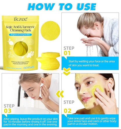 2 pack turmeric cleansing pads,