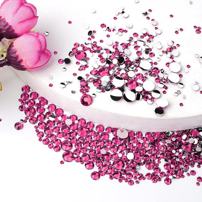 Canvalite 2784PCS Rhinestones Flat Back Gems, Nail Rhinestones Nail Art Gems with Pick Up Tweezers and Rhinestone Picker Dotting Pen, Nail Art Tools for Nails, Clothes, Face, Craft