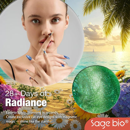 Cat Eye Gel Nail Polish, 15ml Magnetic Gel, High-Gloss Finish, Long-Lasting, DIY Manicure Kit with Magnet Stick, Stunning 3D Magnetic Effect, 03