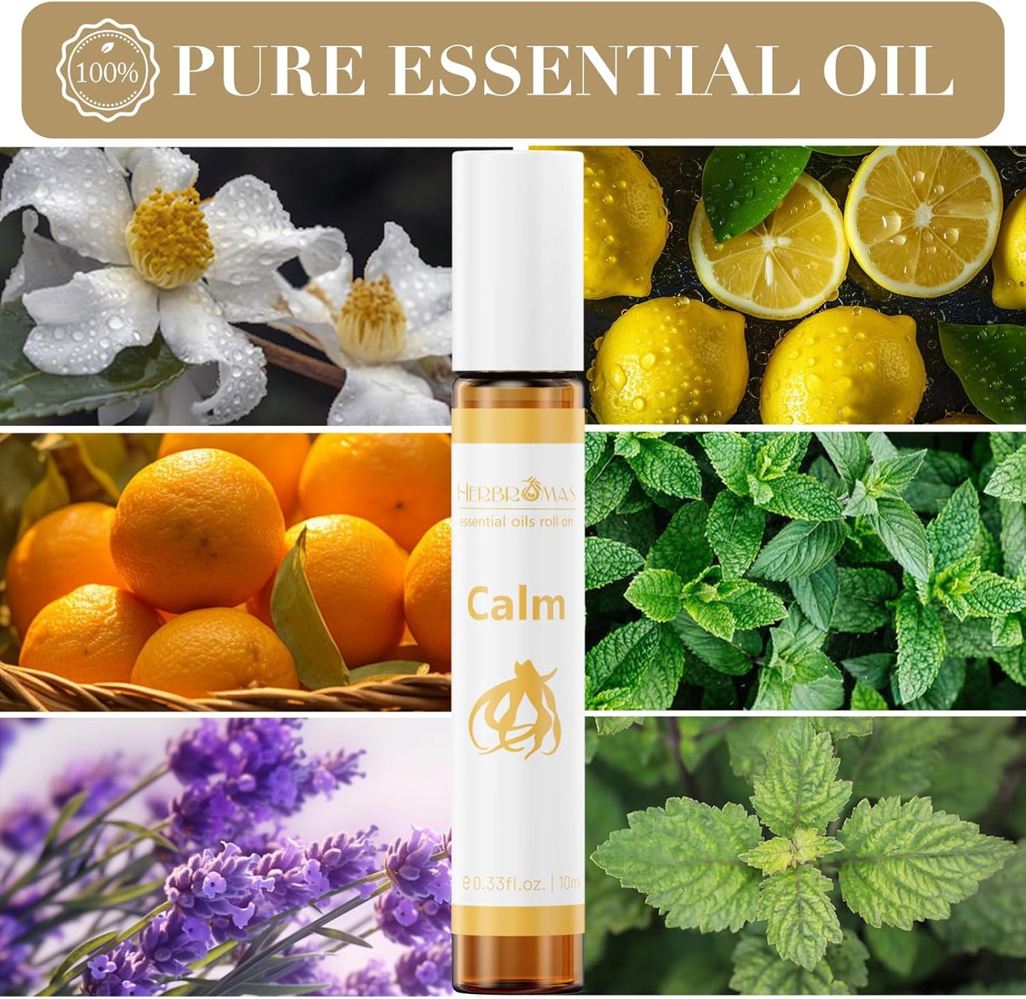 Aromatherapy Essential Oil Roll On Blend Relaxation Gift for Women, Natural and Pure Essentail Oils with Travel Size Roller Ball Bottle (Stress, 1)