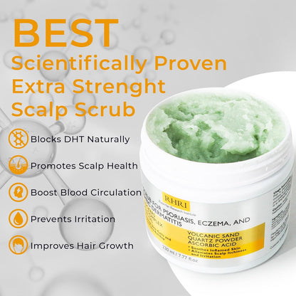 Anti Fungal Pre Shampoo Scalp Scrub for Psoriasis, Eczema & Seborrheic Dermatitis | DHT Blockers, Mineral Complex & Tea Tree Oil | Soothes Scalp and Promotes Hair Growth for Men & Women