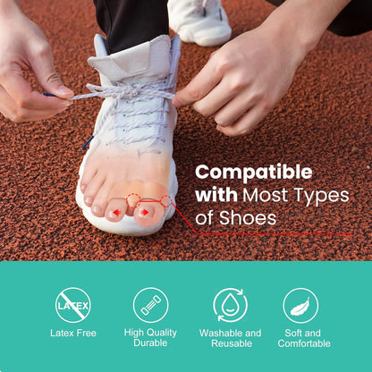 Welnove Pack of 12 Bunion Corrector, Toe Separators with 2 Loops, Big Toe Spacer Suitable for Bunion and Overlap Toe (Beige)