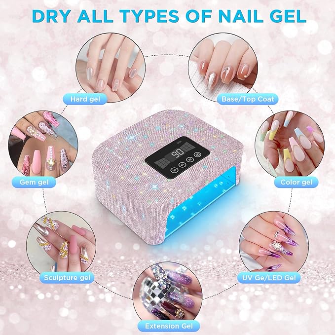 Cordless uv nail lamp, rechargeable