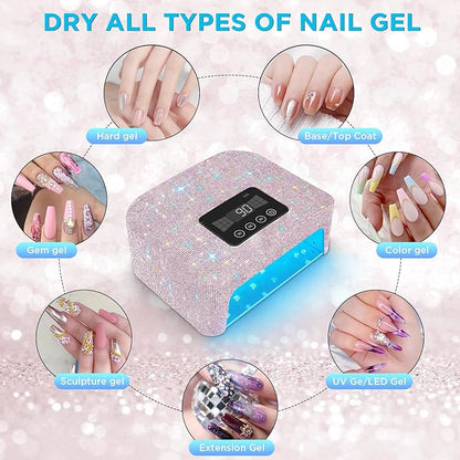 Cordless uv nail lamp, rechargeable