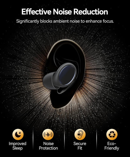 Ear Plugs for Sleeping 45dB Noise Cancelling Ear Plugs for Concerts & Noise Reduction, Earplugs for Sleep, Snoring Airplane Musician Calmer, Silicone Earplugs Reusable Concert Ear Plug +8Tip Oil Black