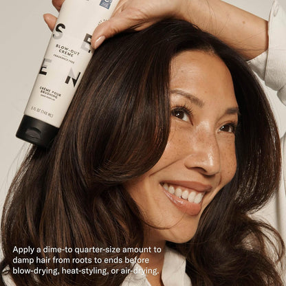 SEEN Blow-Out Creme, Fragrance Free - Non-Comedogenic & Sulfate-Free Blow Out Hair Cream- Reduces Frizz- Heat Protectant- Safe for Sensitive, Eczema & Acne Prone Skin
