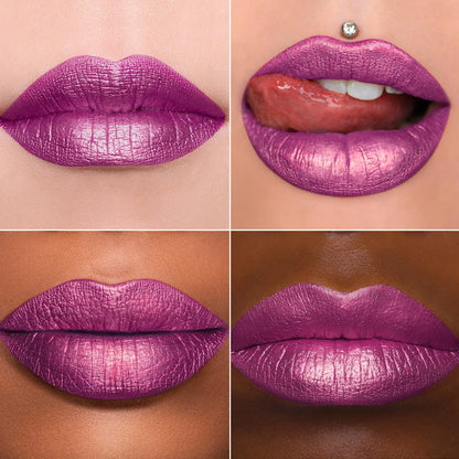 MAKI YIKA Purple Lipstick for Women Metallic Lipsticks Glitter Long Lasting Lipstick No Smudge No Transfer Liquid Pink Lip Gloss (BR07 Promise Me)