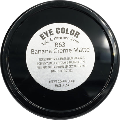 Banana Creme Matte Yellow Gold Opaque Beige Pressed Powder Single Vegan Eyeshadow; Talc, Paraben & Cruelty Free