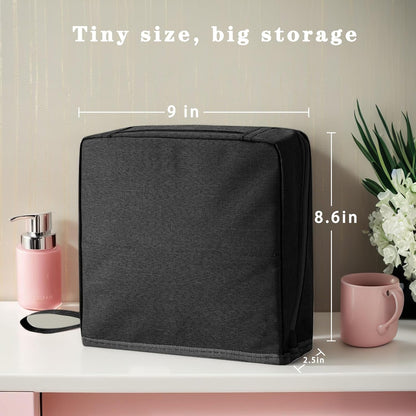 Standing Makeup Bag with Brush Holder, Organizer Travel Cosmetic Bags, Small Make Up Pouches for Women Black